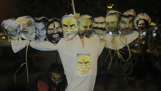 modi effigy in JNU