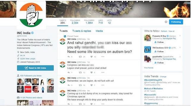 congress tweeter account hacked