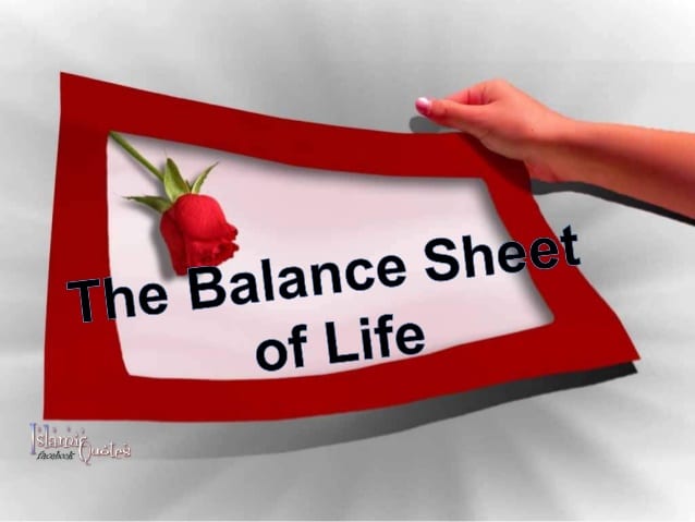 balance sheet of life