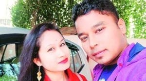 Lance Naik Sandeep Thapa with wife Nisha