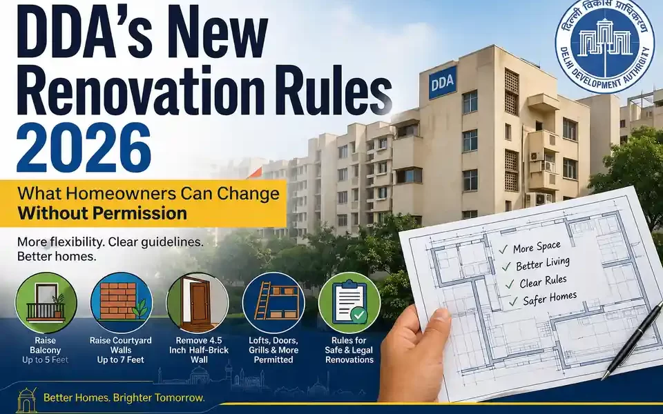 DDA New Renovation Rules 2026: Can You Remove a Wall or Raise Your Balcony?