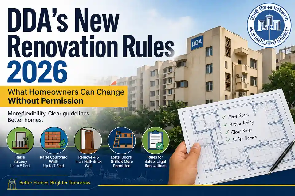 DDA New Renovation Rules 2026: Can You Remove a Wall or Raise Your Balcony?