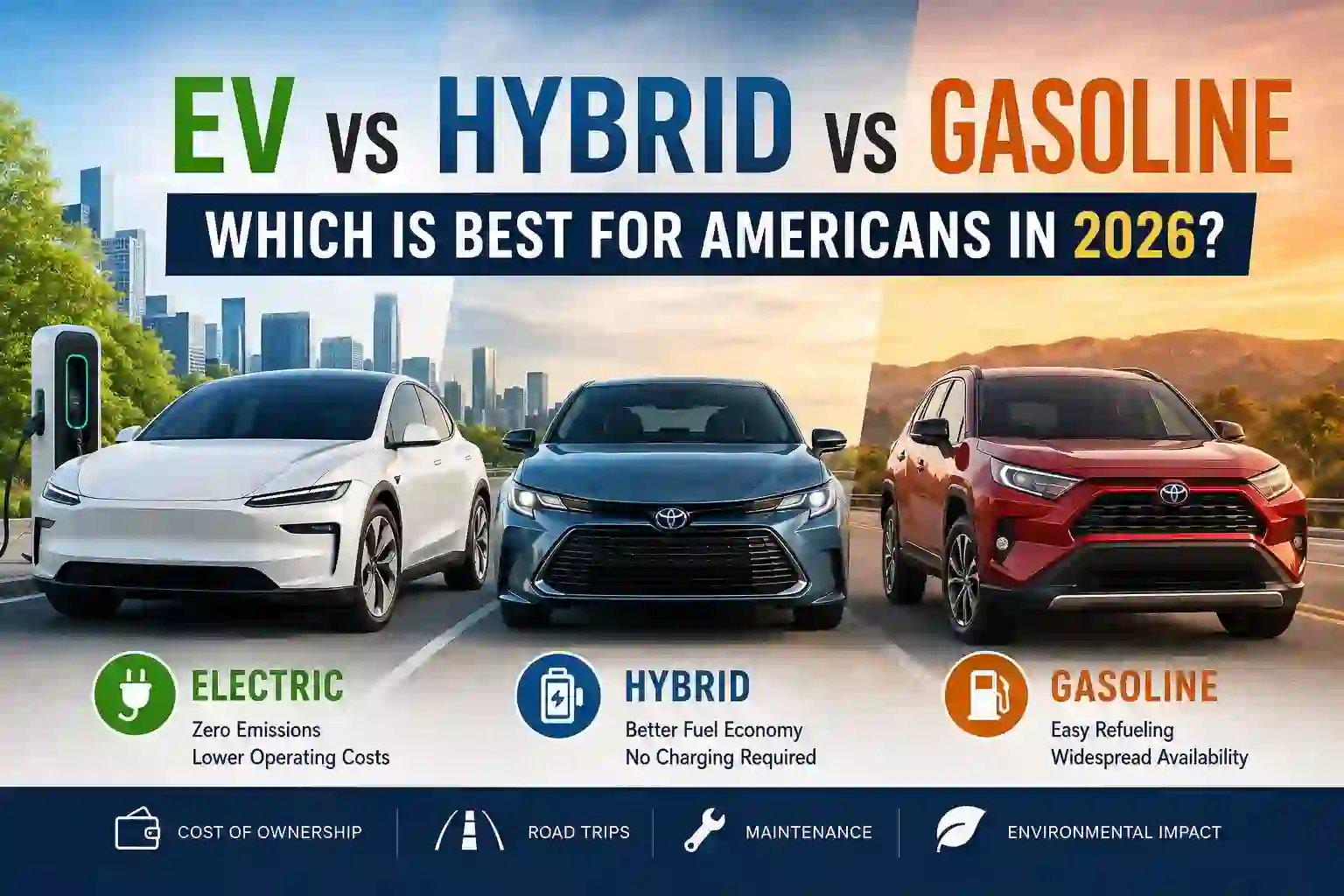 EV vs Hybrid vs Gasoline Cars: Which Is Best for Americans in 2026?