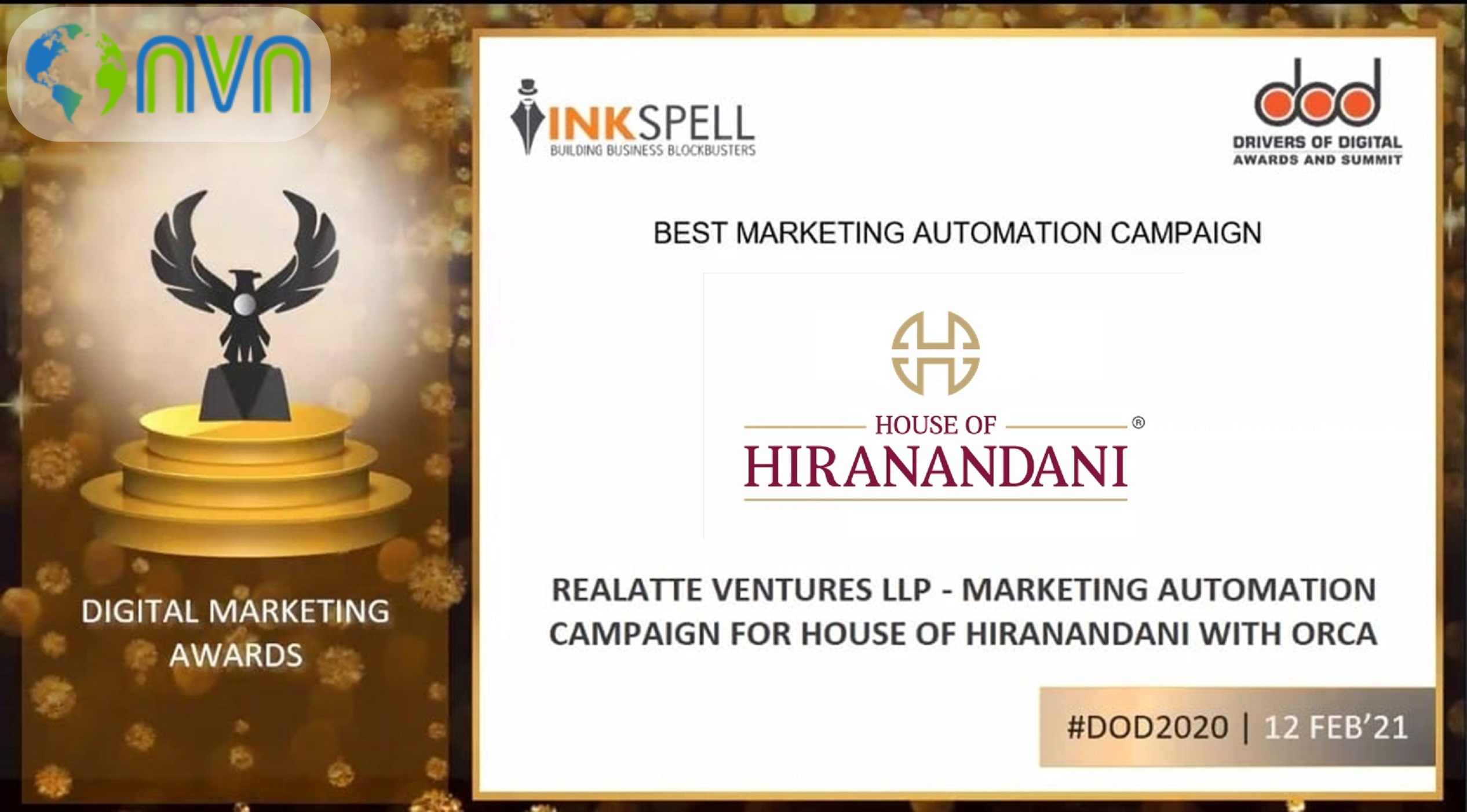 House of Hiranandani wins 'Best Marketing Automation Campaign' Gold Award