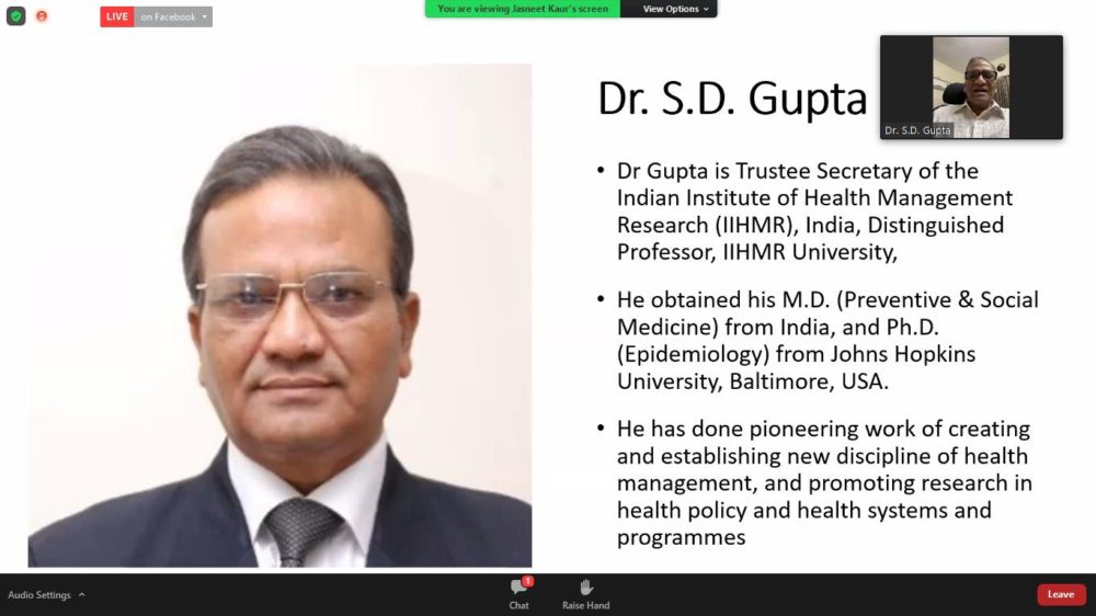 Dr. SD Gupta, Trustee Secretary, IIHMR University
