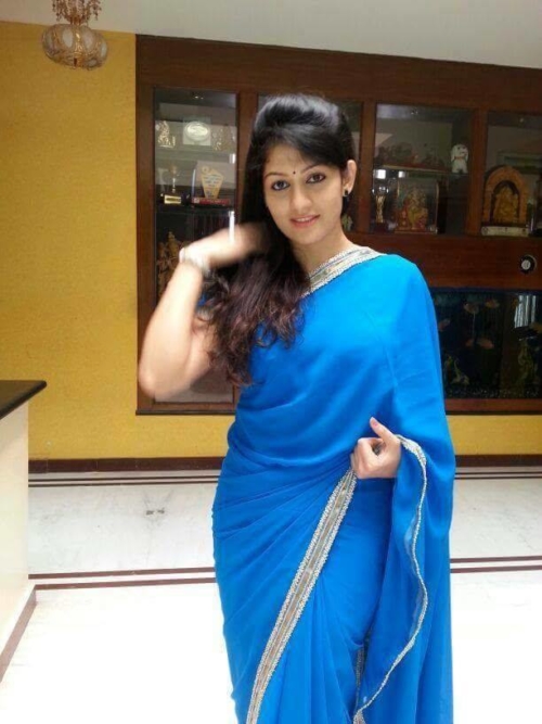 Radhika Kumaraswamy in blue saree