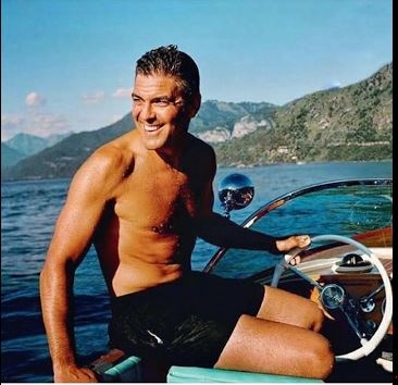 George Clooney sexy wet look