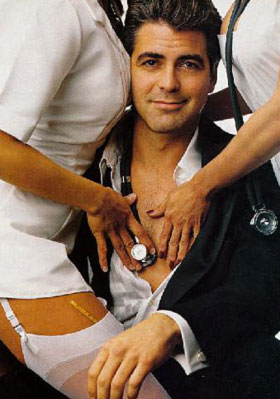 George Clooney with hot nurse