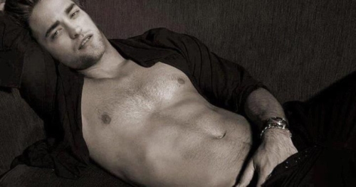 Robert Pattinson in sexy black shirt