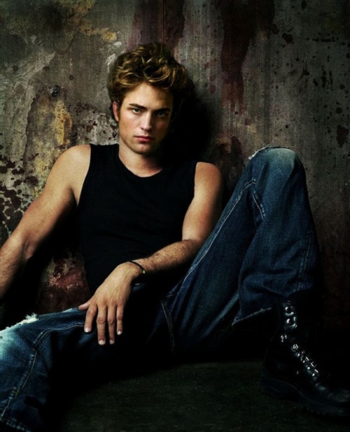 Robert Pattinson sexy Black Sleeveless with Loose Pants