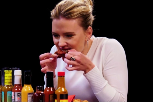 Scarlett Johansson feasting