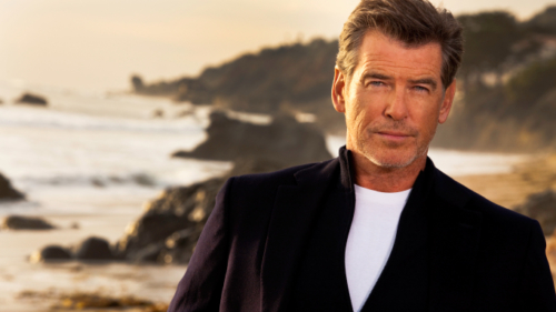 Pierce Brosnan on the beachside
