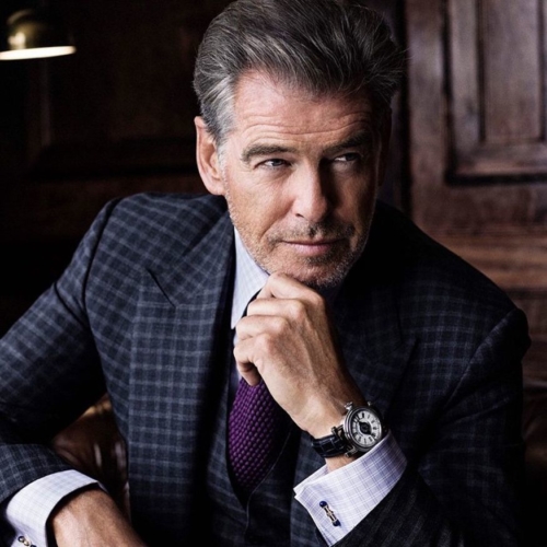 Pierce Brosnan flaunting a beard