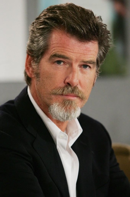 Pierce Brosnan in sexy salt pepper look