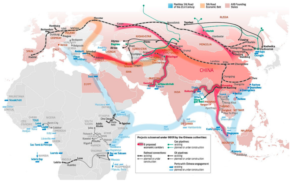 Belt and Road Initiative map